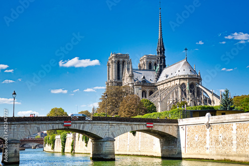 Back Side of Notre Dame of Paris from Quai