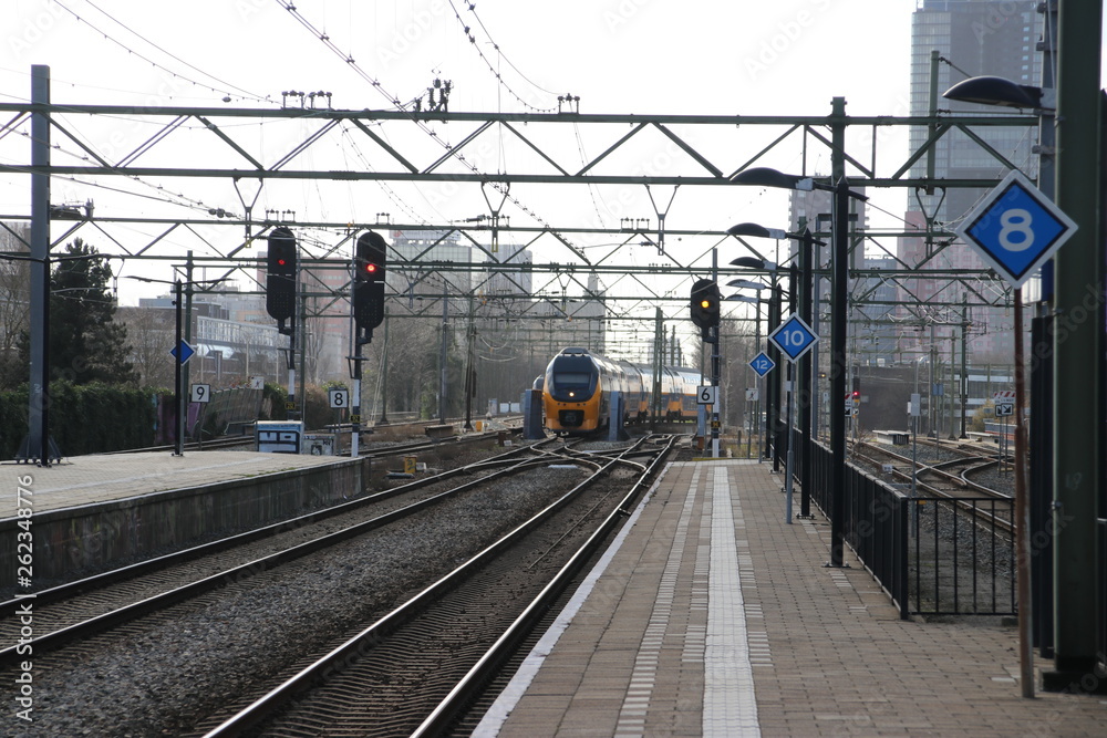 VIRM intercity double decker train at the trainstation of Den Haag Laan van NOI in the Netherlands