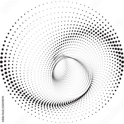 Dotted Halftone Vector Spiral Pattern or Texture