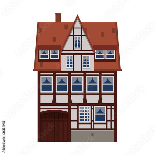 Old house, home, building facade Europe medieval tradition