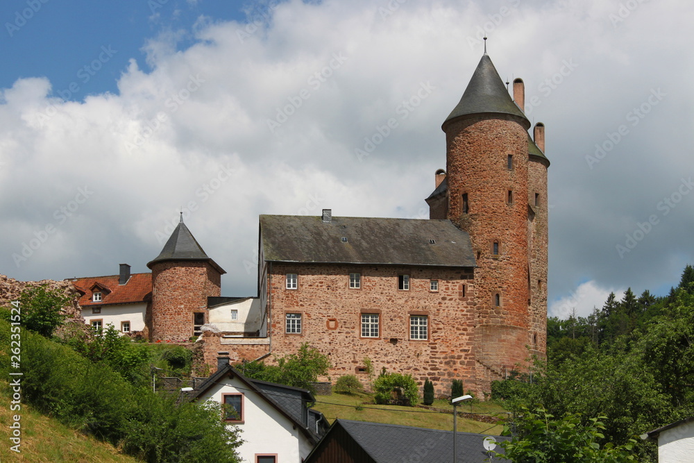 Medieval Bertradaburg Castle in Mürlenbach, Germany