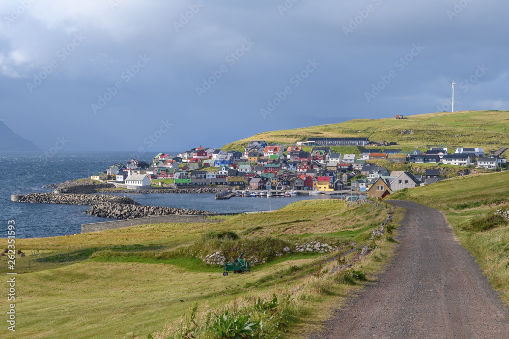 Panoramic view of Nolsoy village, Faroe Islands