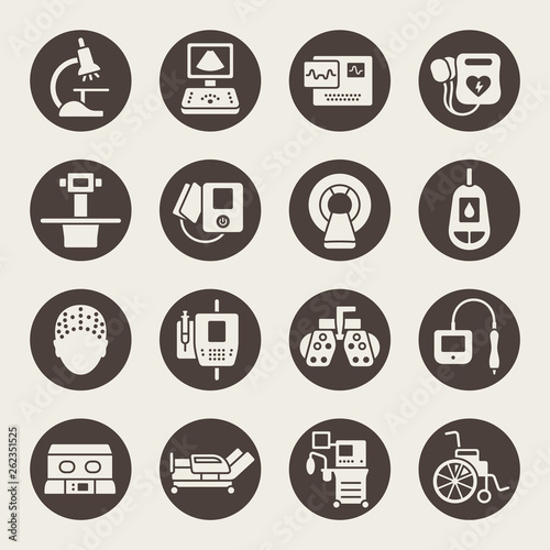 Medical equipment icons