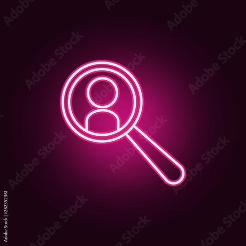 personnel search icon. Elements of Web in neon style icons. Simple icon for websites, web design, mobile app, info graphics