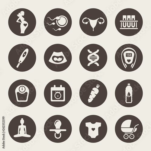 Pregnancy vector icon set