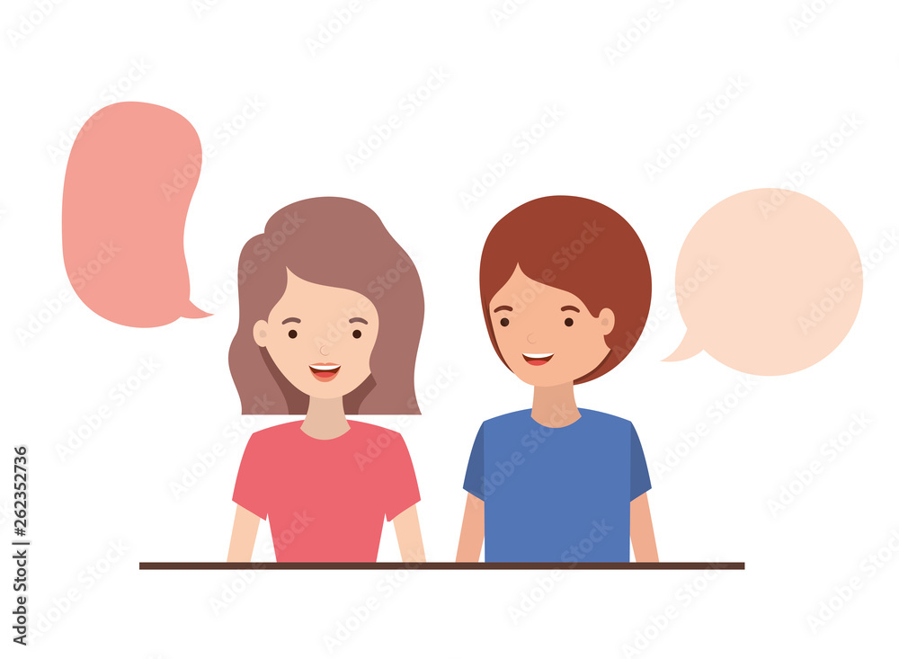 couple with speech bubble avatar character couple with speech bubble avatar character