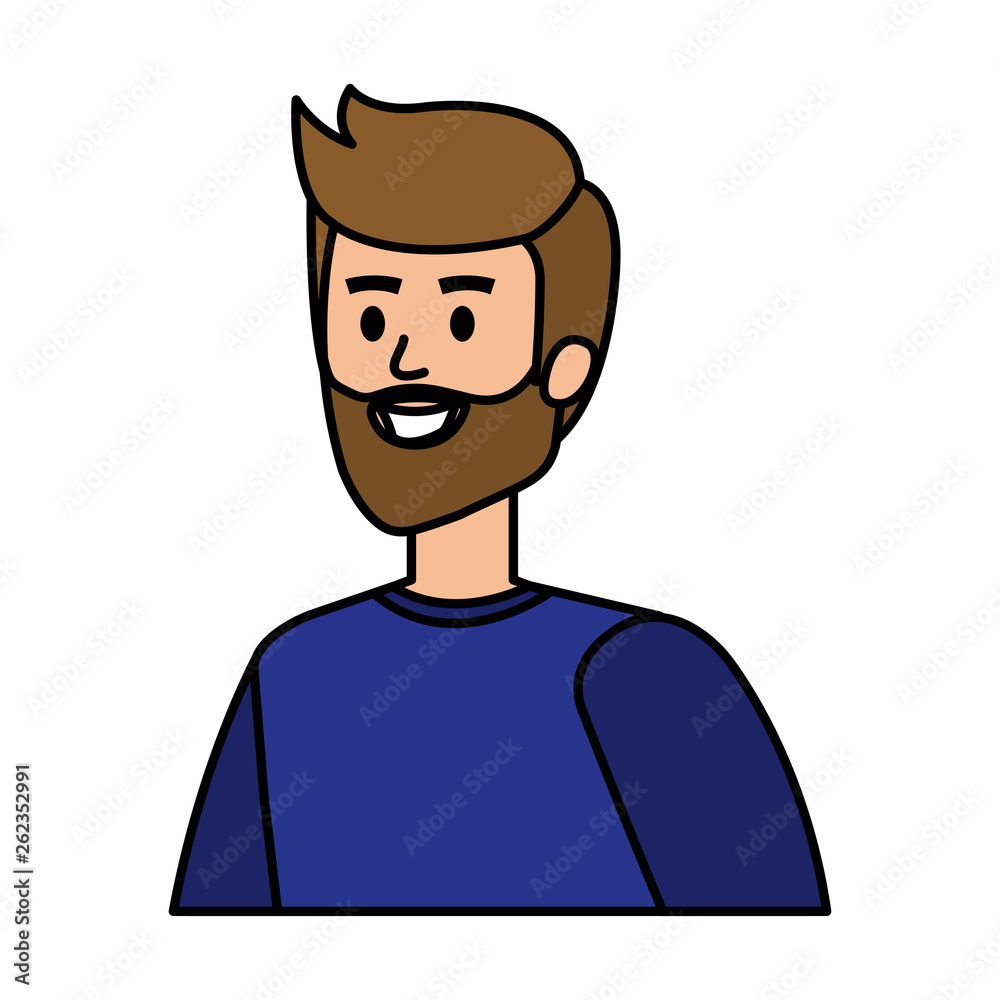 young man with beard character