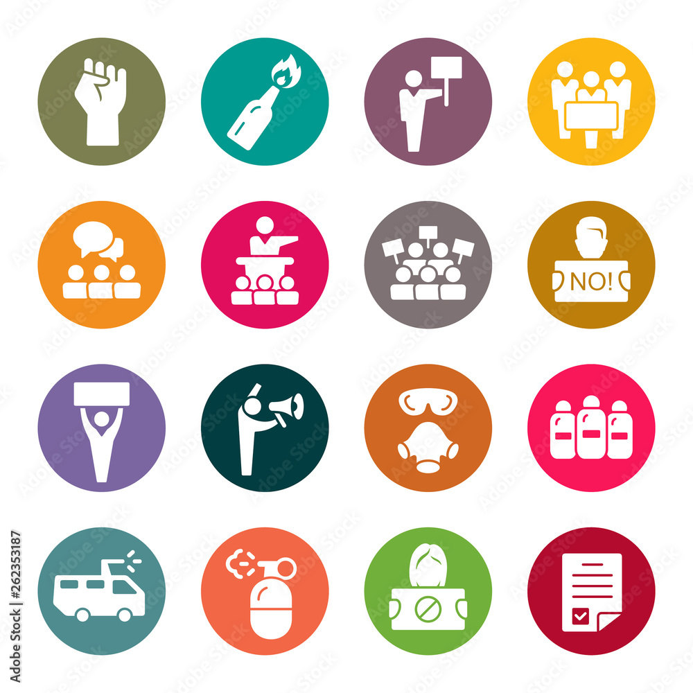 Social protest vector icon set Social protest vector icon set