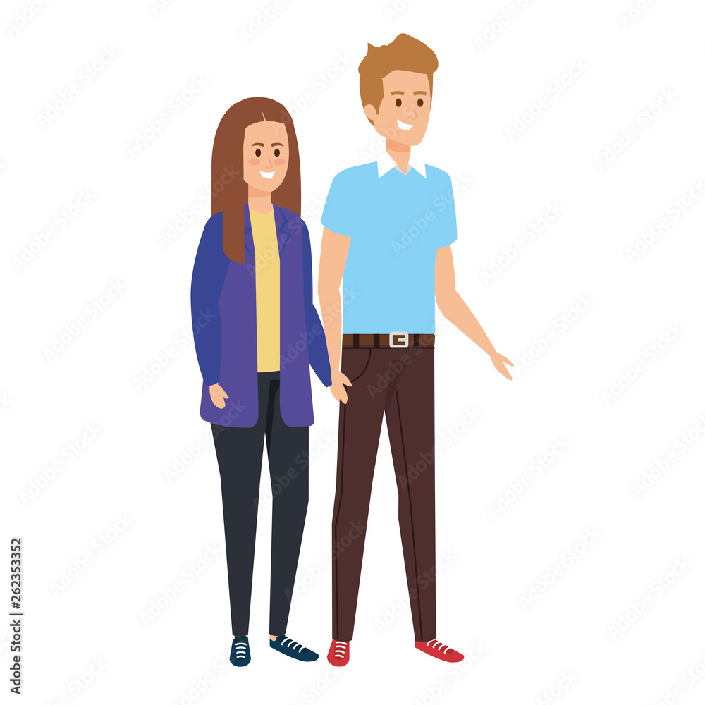 young couple avatars characters young couple avatars characters