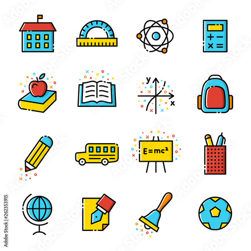 School vector icon set