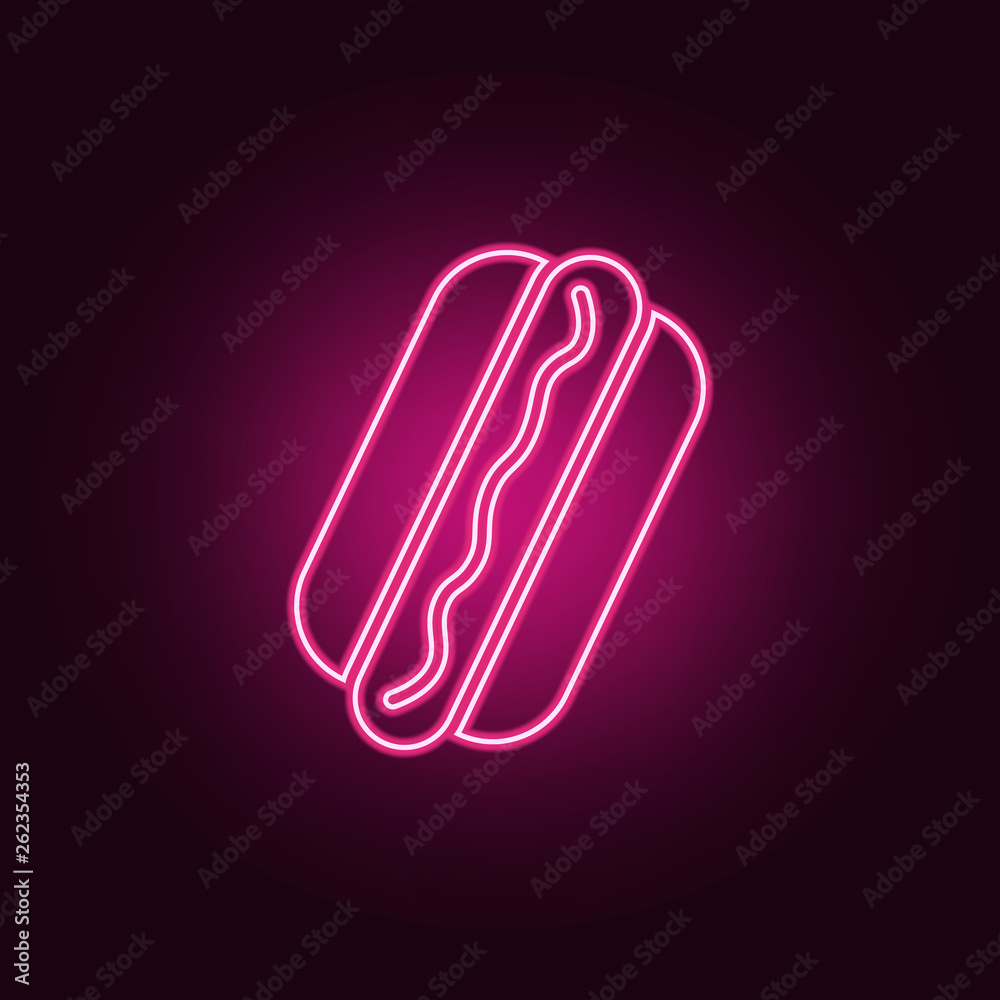hot dog icon. Elements of Web in neon style icons. Simple icon for websites, web design, mobile app, info graphics