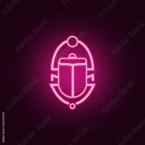Scarab beetle icon. Elements of Web in neon style icons. Simple icon for websites, web design, mobile app, info graphics