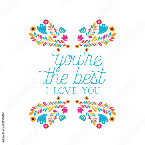 i love you mom label isolated icon