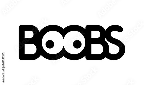 Boobs vector logo illustration on white background.