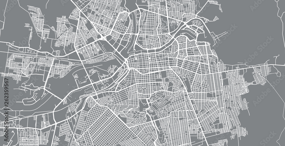 Fototapeta premium Urban vector city map of Caliacan, Mexico
