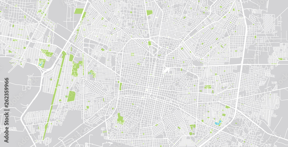 Fototapeta premium Urban vector city map of Merida, Mexico
