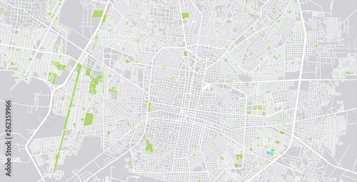 Urban vector city map of Merida, Mexico