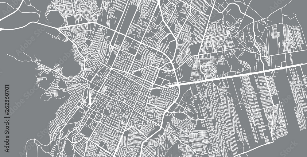 Urban vector city map of Saltillo, Mexico