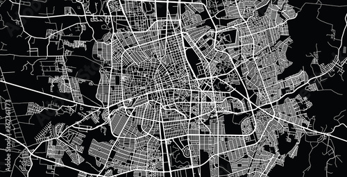 Urban vector city map of Aguascalientes, Mexico