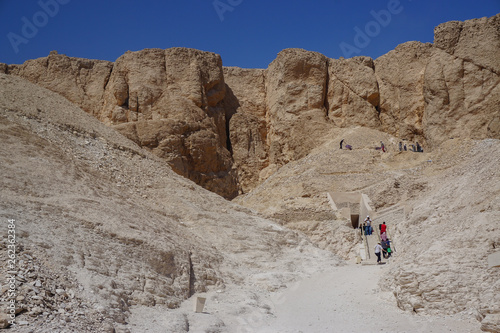 Luxor, Egypt: Tourists visit the Valley of the Kings, the New Kingdom burial place on the West Bank of the Nile River.