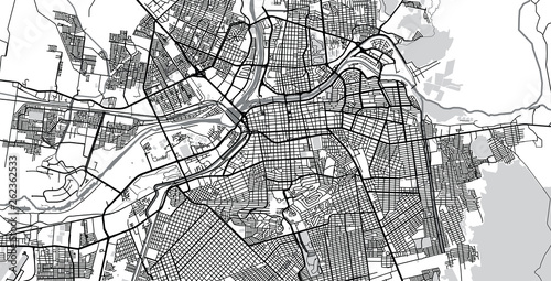 Urban vector city map of Caliacan, Mexico