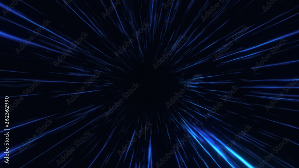 The travel through a blue wormhole filled with star. Warp in science black hole vortex hyperspace tunnel. The travel through a blue wormhole filled with star. Warp in science black hole vortex hyperspace tunnel.