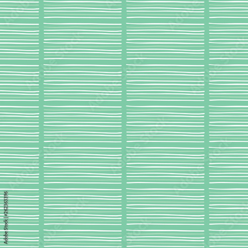 Hand drawn stripes graphic seamless pattern. Sketchy organic horizontal texture vector illustration. Modern mint green wallpaper graphic design. Scandi scribble lines. Home decor textile background