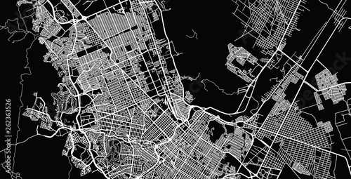 Urban vector city map of Chihuahua, Mexico
