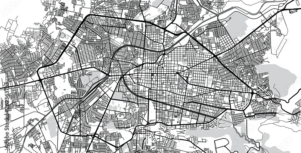 Fototapeta premium Urban vector city map of Morelia, Mexico