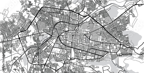 Urban vector city map of Morelia, Mexico