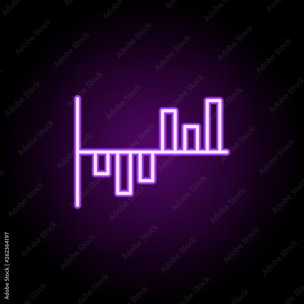 Fototapeta chart neon icon. Elements of finance and chart set. Simple icon for websites, web design, mobile app, info graphics