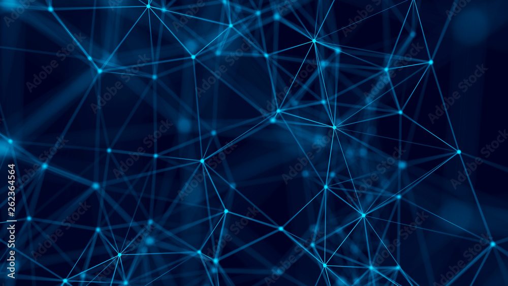 Big data visualization. Abstract background with connecting dots and lines. 3D rendering. High resolution. Big data visualization. Abstract background with connecting dots and lines. 3D rendering. High resolution.