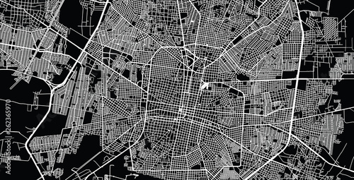 Urban vector city map of Merida, Mexico