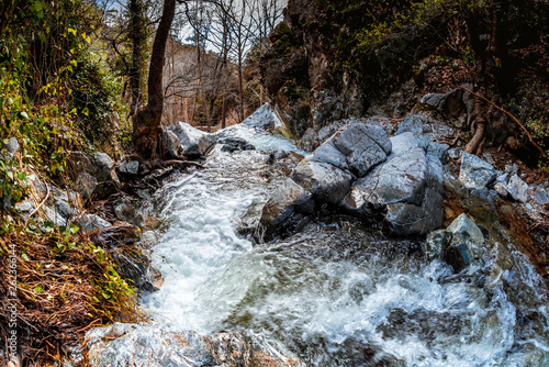 River of Trooditissa (Diplos potamos) which forms Chantara waterfall. Limassol District, Cyprus