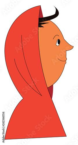 Clipart of a boy with a red hoodie vector or color illustration