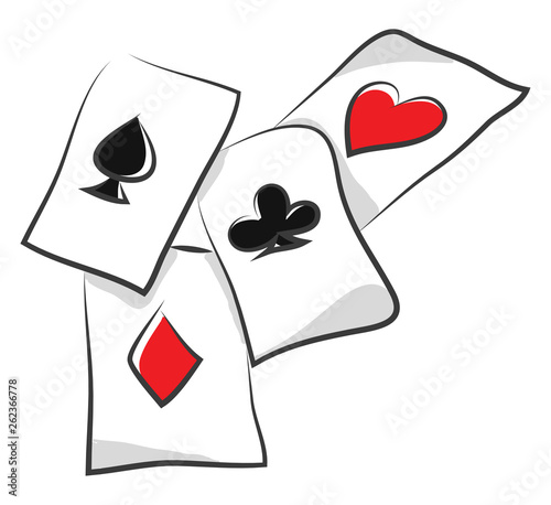Canvas-taulu A deck of rummy cards vector or color illustration