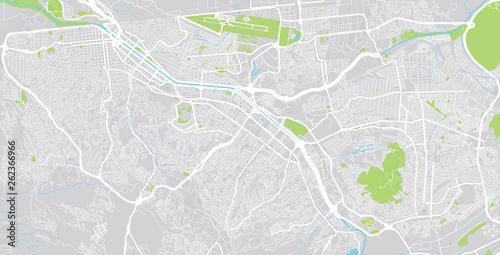 Urban vector city map of Tijuana, Mexico