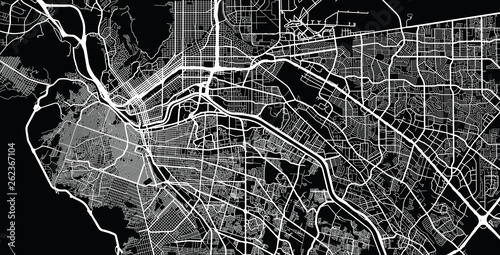 Urban vector city map of Juarez, Mexico