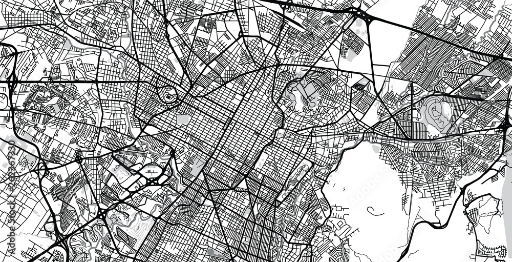Naklejka premium Mapa miasta wektor miejskich Puebla, Meksyk