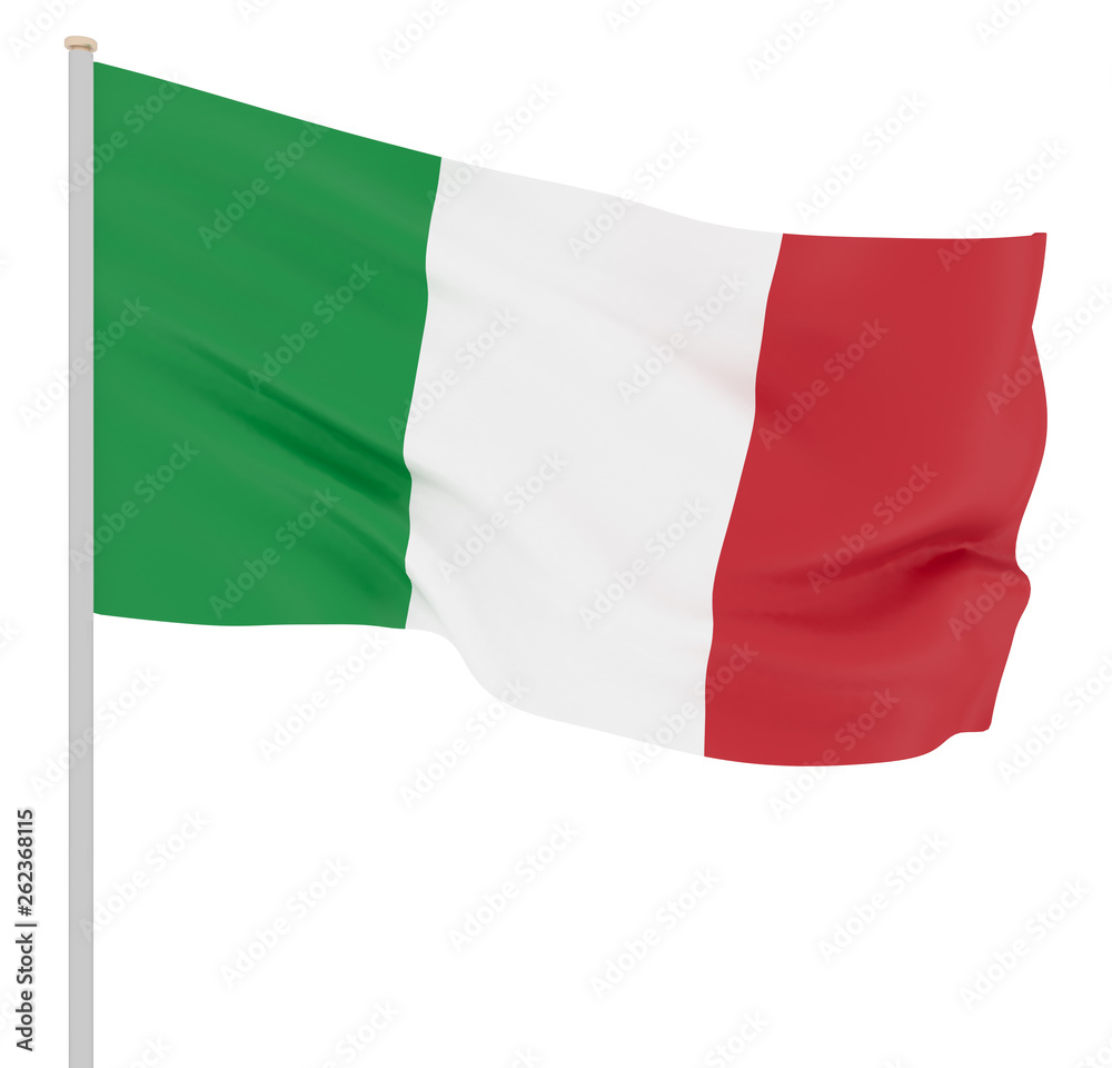 Italy flag blowing in the wind. Background texture. 3d rendering, wave. Italy flag blowing in the wind. Background texture. 3d rendering, wave.