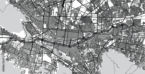 Urban vector city map of Monterrey, Mexico