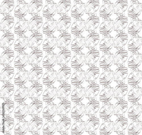 Abstract image of regular patterns of the head of horses vector or color illustration