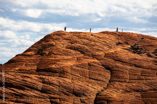 Red mountains at Snow Canyon in Utah - travel photography photo