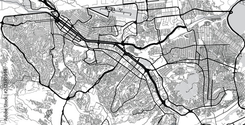 Urban vector city map of Tijuana, Mexico