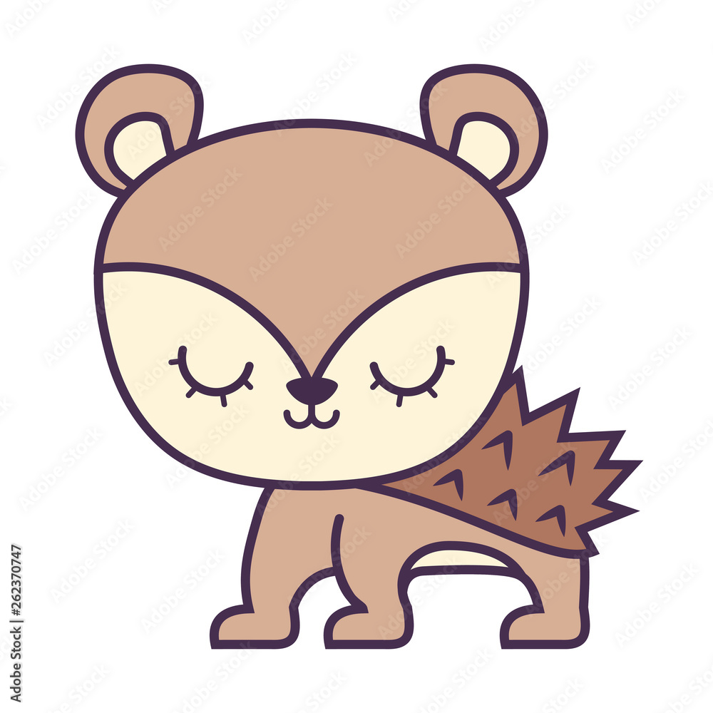 cute porcupine animal isolated icon