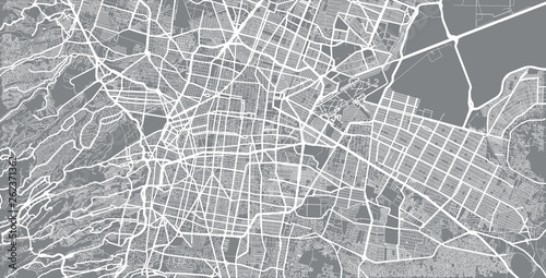 Urban vector city map of Mexico City, Mexico