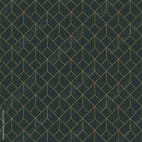 Art Deco Seamless Pattern - Repeating pattern design with art deco motif in anthracite and vintage gold
