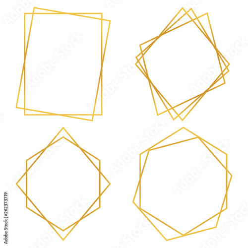 Geometric Polygonal Frames - Set of 4 trendy frames with copy space