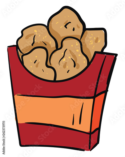 A box of chicken nuggets vector or color illustration