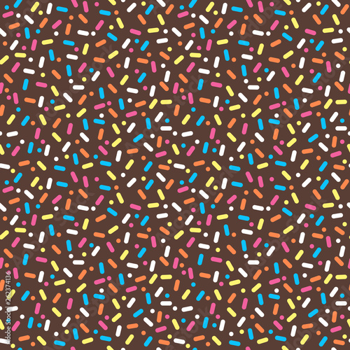 Sprinkles Seamless Pattern - Colorful sprinkles on solid background repeating pattern design